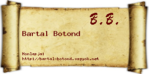 Bartal Botond névjegykártya
